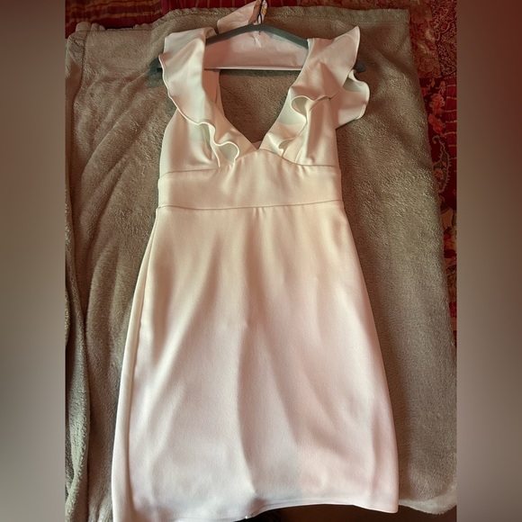 Lulus white ruffle body con dress size small - Picture 4 of 4